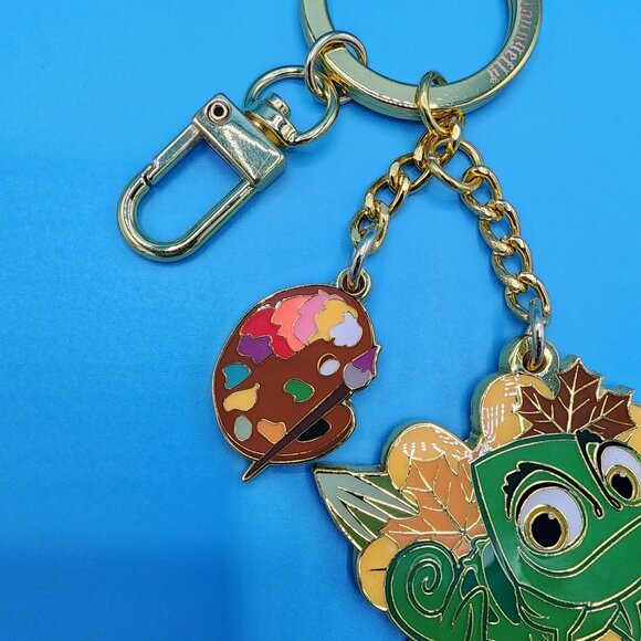 Loungefly Disney Tangled Rapunzel Pascal Paint Fall Autumn Keychain Charm NEW - Picture 4 of 12